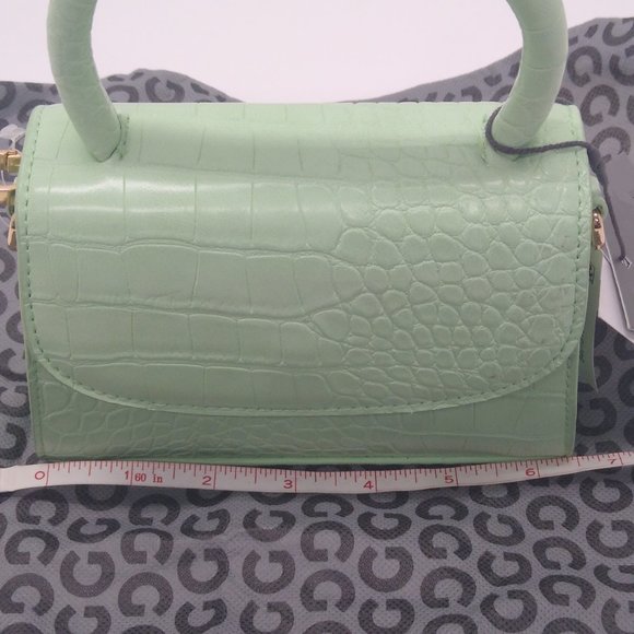 Grey Label Mini Couture Green Croc Embossed Mini Purse Cross Shoulder Bag NWT - Picture 11 of 13